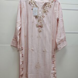 agha noor cream trousers